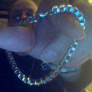 st. steel box link bracelet 8"